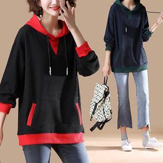 Two-tone Ribbed Hoodie