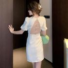 Short-sleeve Frog Buttoned Sheath Dress