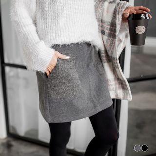 Belted Pocketed Mini Skirt