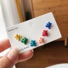 Bear Stud Earring Set - Multicolor - One Size