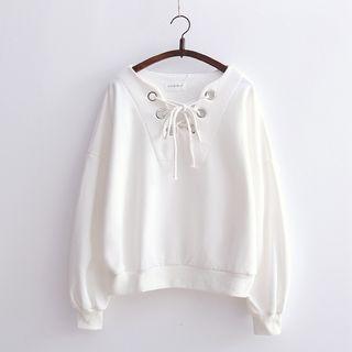 Long-sleeve Tie-up Pullover