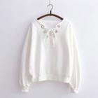 Long-sleeve Tie-up Pullover