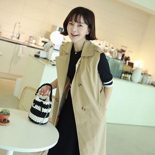 Sleeveless Midi Trench Jacket