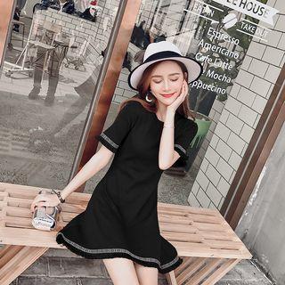 Fringed Short Sleeve Dress