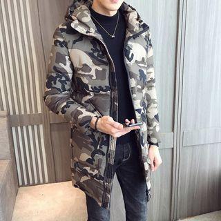 Camo Zip Hooded Padded Jacket