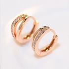 Rhinestone Sterling Silver Layered Hoop Earring