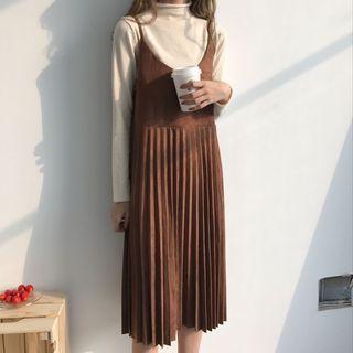 Long-sleeve T-shirt / Pleated Jumper Dress / Set
