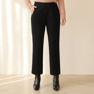 Band-waist Fleece-line Dress Pants