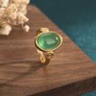 Faux Gemstone Alloy Ring Green - One Size