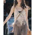 Fringed Knit Camisole Top / Tube Top