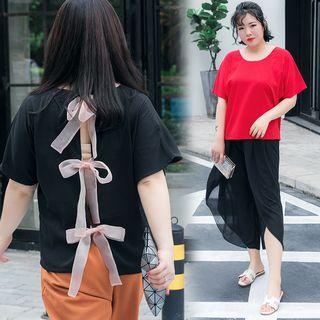 Ribbon Back Short-sleeve T-shirt