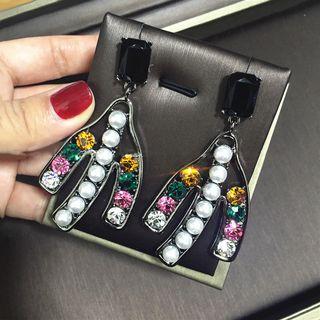 Faux Pearl Jeweled Earring