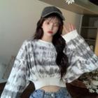 Long Sleeve Tie-dye Cropped Sweatshirt