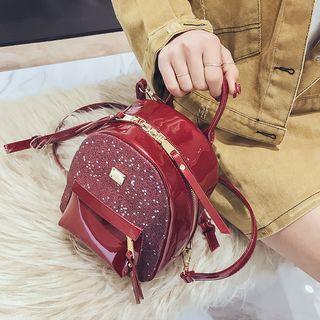 Sequined Patent Backpack