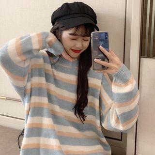 Striped Sweater / Mesh Top