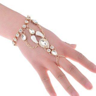 Jeweled Loop Ring Bracelet
