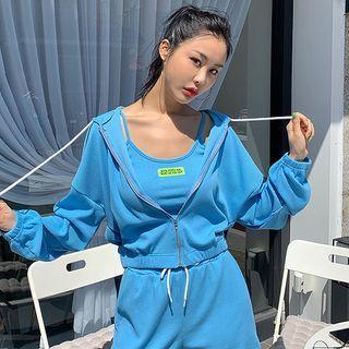 Ribbed Plain Hoodie