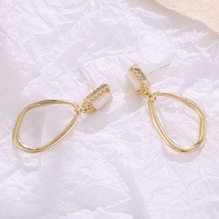 Irregular Alloy Hoop Dangle Earring 1 Pair - Ear Studs - One Size