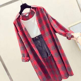 Plaid Long Shirt Jacket