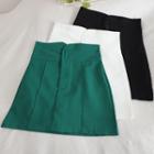 Button-up Plain A-line Skirt