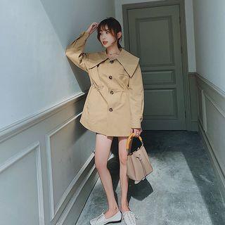 Wide Collar Cropped Trench Coat