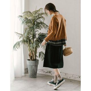 Inset Shorts Midi Wrap Skirt