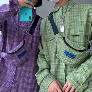 Set: Plaid Shirt + Belt Bag