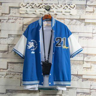Short-sleeve Angel Print Jacket