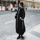 Single Breasted Two Tone Long Coat