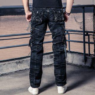 Camouflage Straight-cut Cargo Pants