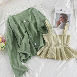 Knit Camisole Top / Light Jacket