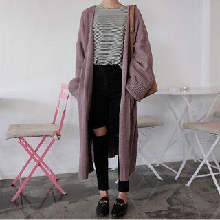 Plain Medium Long Knit Jacket