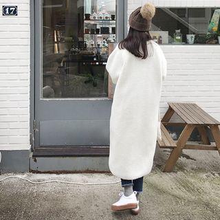 Sherpa-fleece Long Jacket Ivory - One Size
