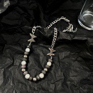 Bead Stainless Steel Necklace 1 Pc - Silver - One Size