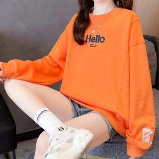 Long-sleeve Crew-neck Lettering Sweatshirt