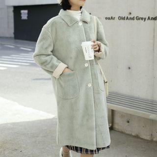 Faux-fur Loose-fit Long Coat As Shown In Figure - One Size