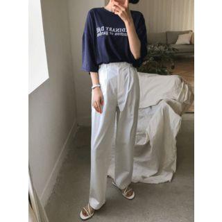 High-rise Wide-leg Chino Pants