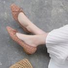 Bow Accent Tweed Ballet Flats