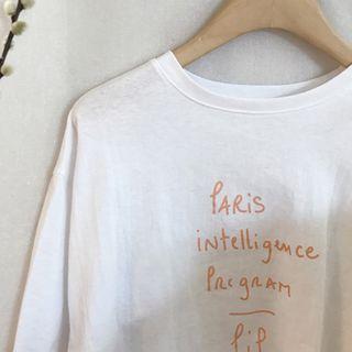 Hand-writing Printed Cotton T-shirt Ivory - One Size