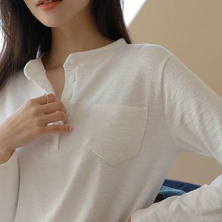 Patch-pocket Round-hem Henley
