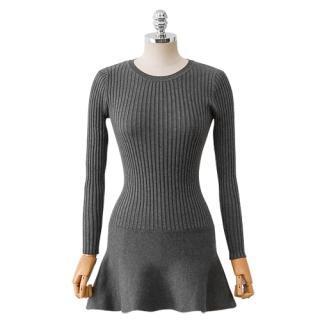 Rib-knit A-line Dress