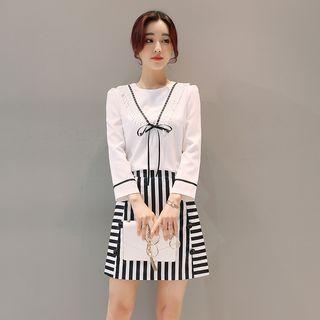 Set: Chevron Top + Stripe A-line Skirt