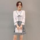 Set: Chevron Top + Stripe A-line Skirt
