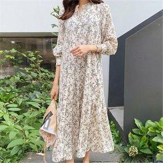 Drop-waist Floral Print Dress