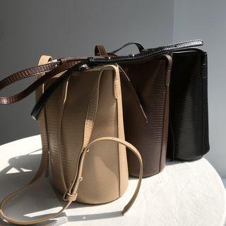 Textured Tote Bag With Pouch