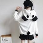 Panda Hooded Zip Jacket White - One Size