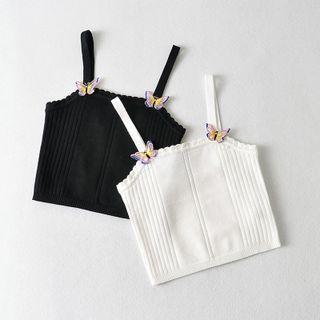 Butterfly Ribbed Camisole Top