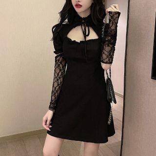 Short-sleeve Cut-out Slim-fit Dress