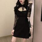Short-sleeve Cut-out Slim-fit Dress