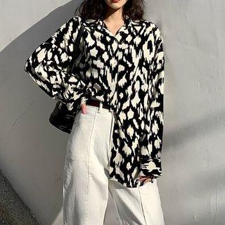 Long-sleeve Printed Shirt / Harem Jeans / Sweater